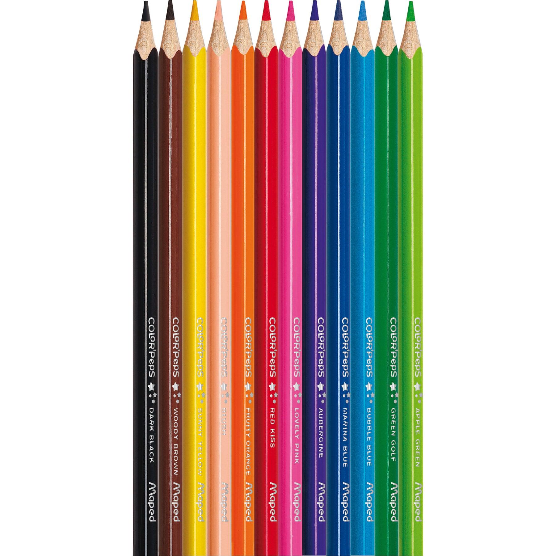 Triangular Colored Pencils, 12 Per Pack, 12 Packs - Loomini