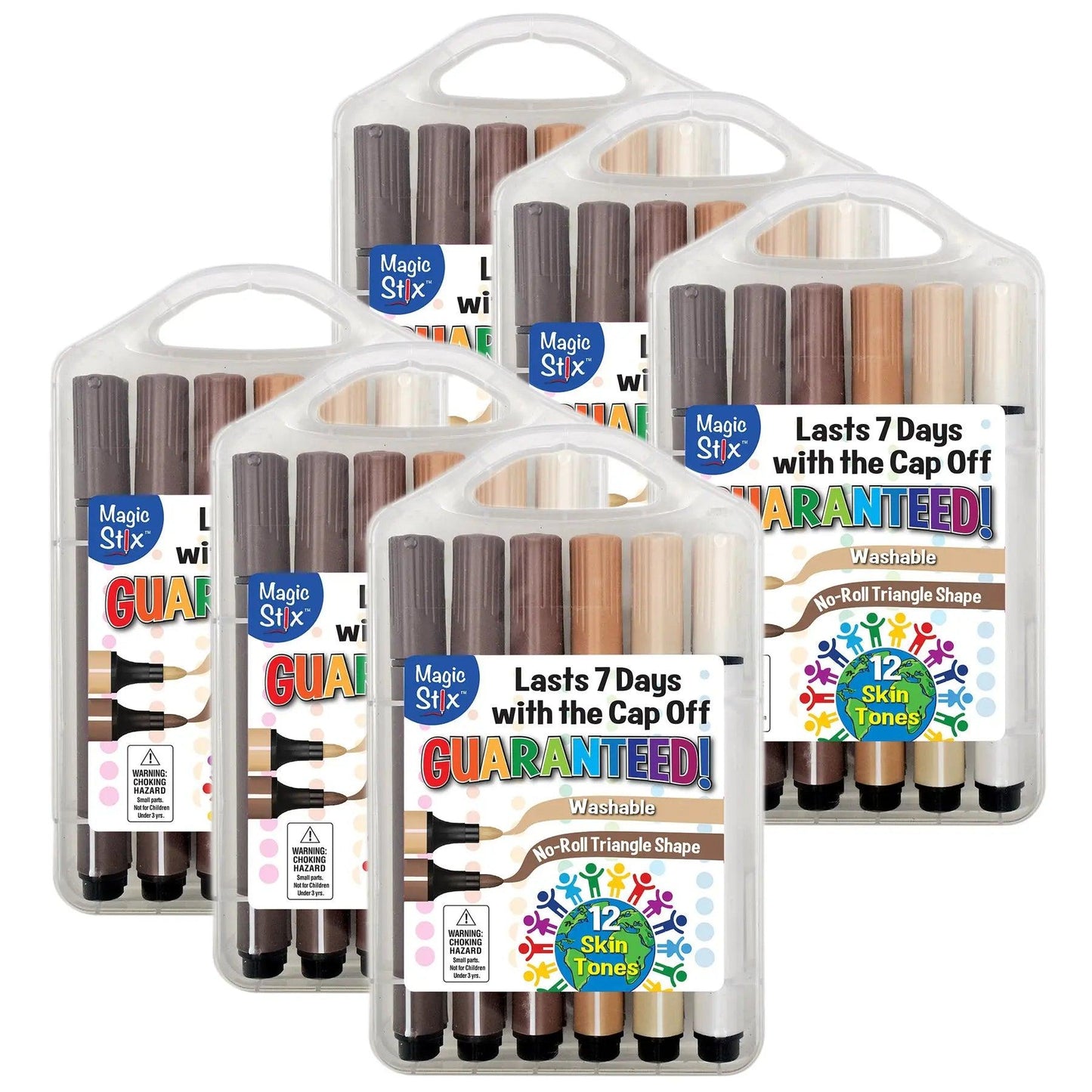Triangular Magic Stix Global Skin Tone Markers, 12 Per Pack, 6 Packs The Pencil Grip™