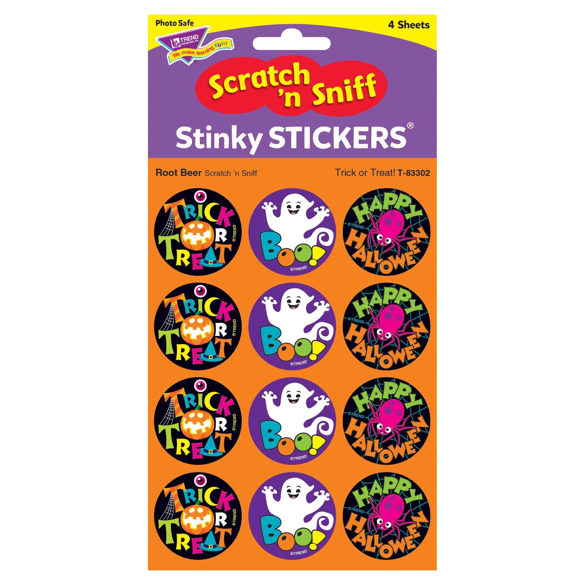 Trick or Treat!/Root Beer Stinky Stickers®, 48 Per Pack, 6 Packs - Loomini