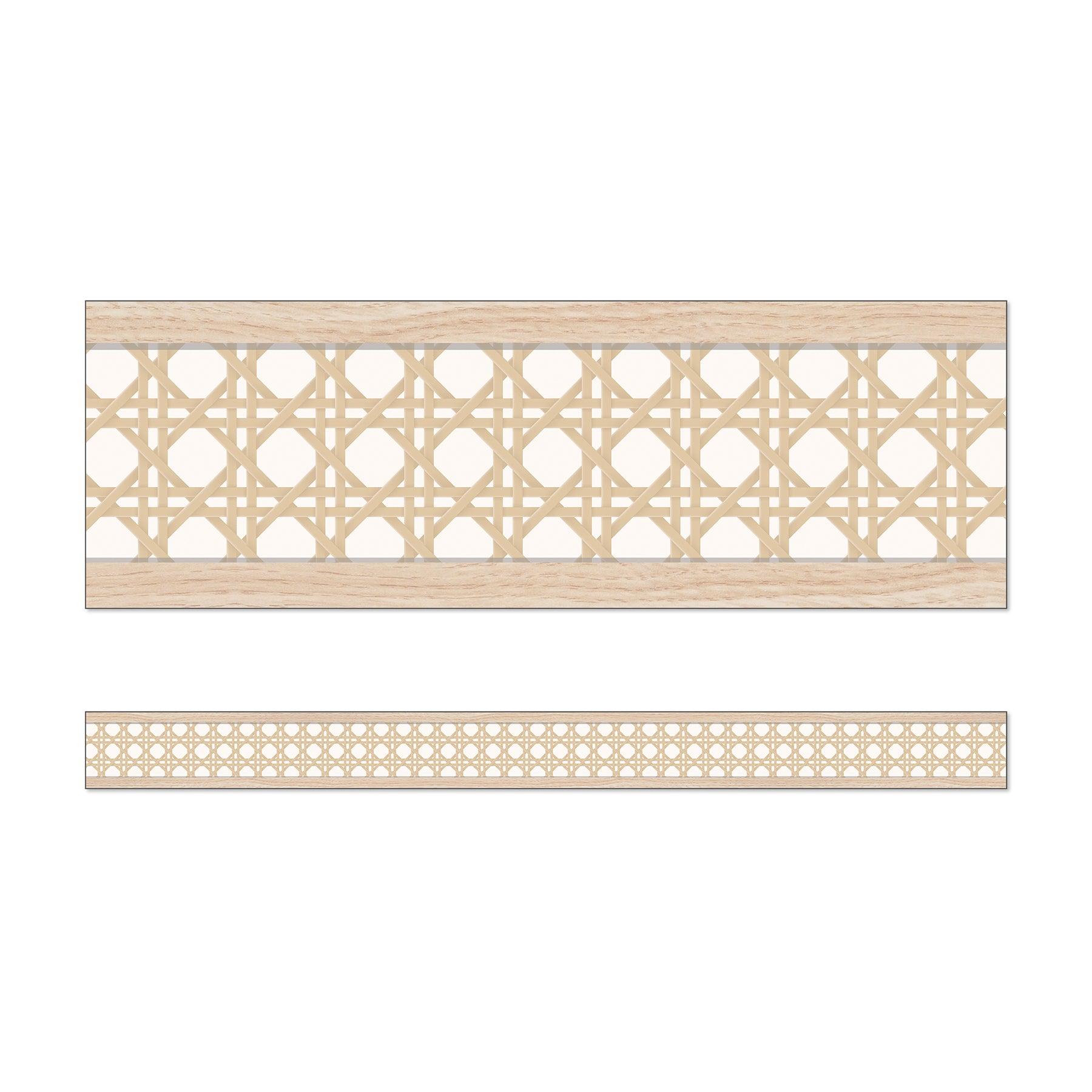 True to You Woven Cane Straight Bulletin Board Borders, 36 Feet Per Pack, 6 Packs - Loomini