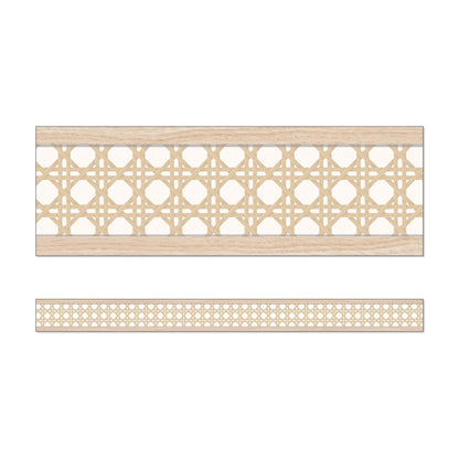 True to You Woven Cane Straight Bulletin Board Borders, 36 Feet Per Pack, 6 Packs - Loomini