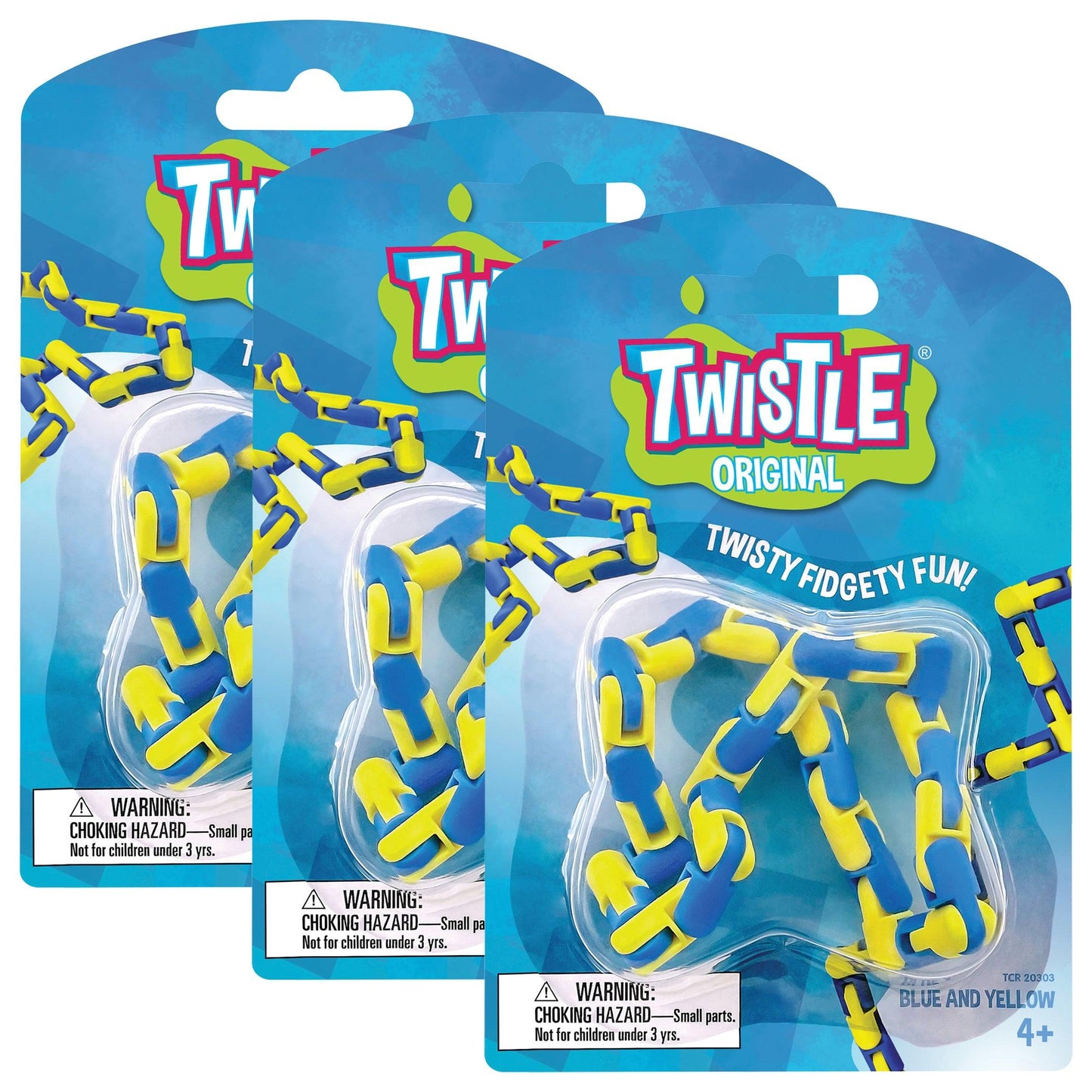 Twistle Original, Blue & Yellow, Pack of 3 - Loomini