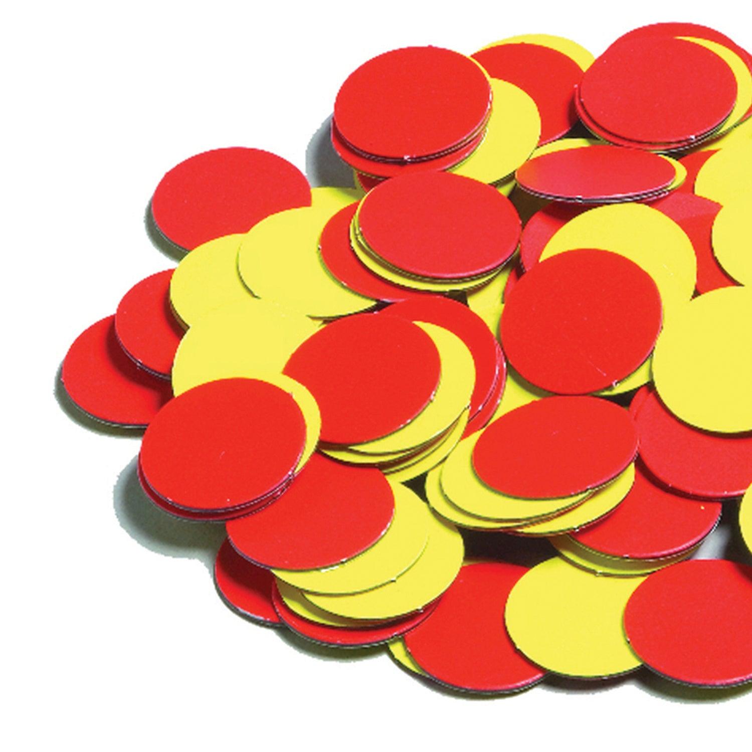 Two-Color Counters - Plastic - Magnetic - 200 Per Set - 2 Sets - Loomini