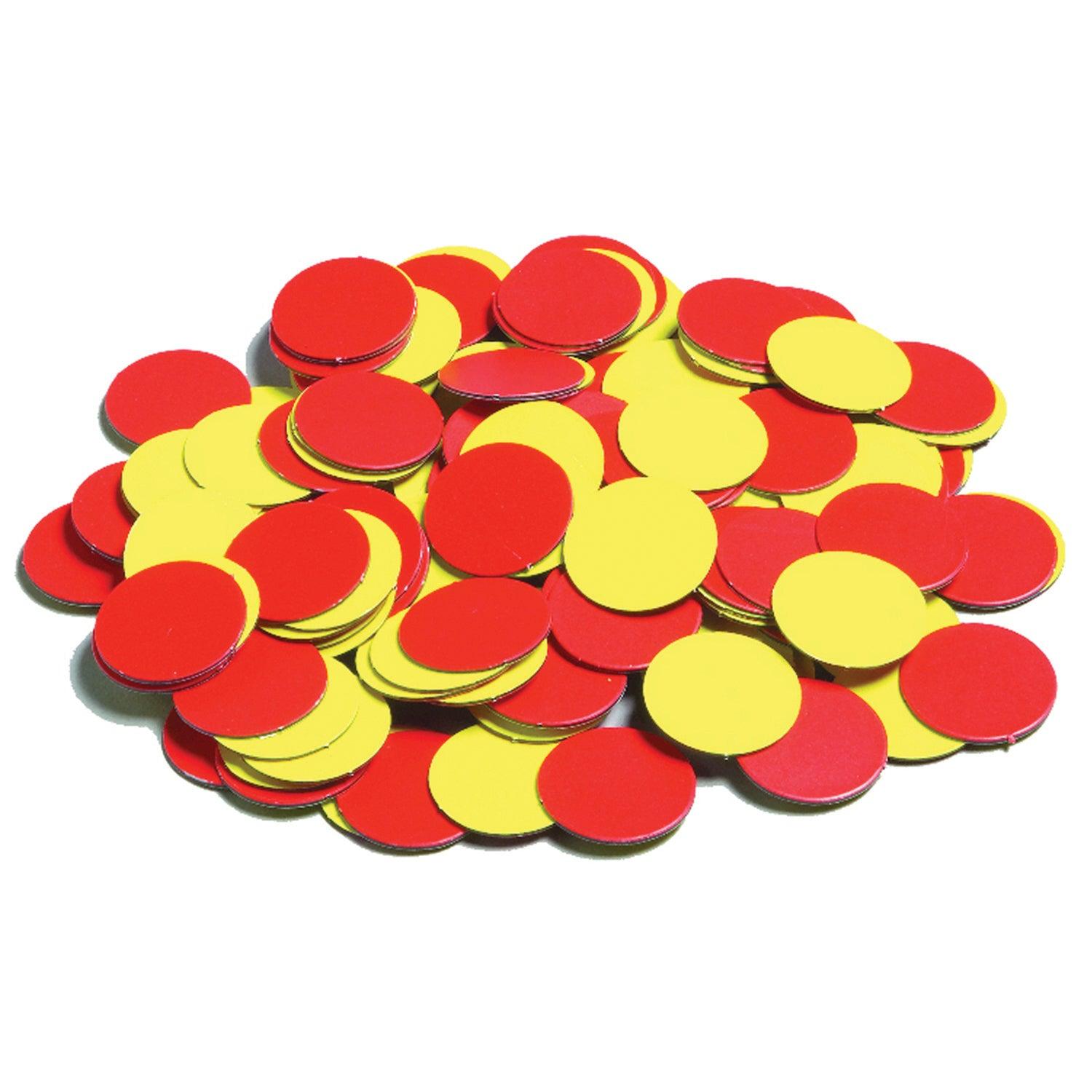 Two-Color Counters - Plastic - Magnetic - 200 Per Set - 2 Sets - Loomini