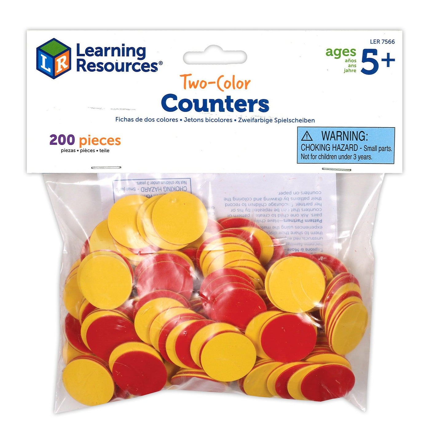 Two-Color Counters, Red and Yellow, 200 Per Pack, 2 Packs - Loomini