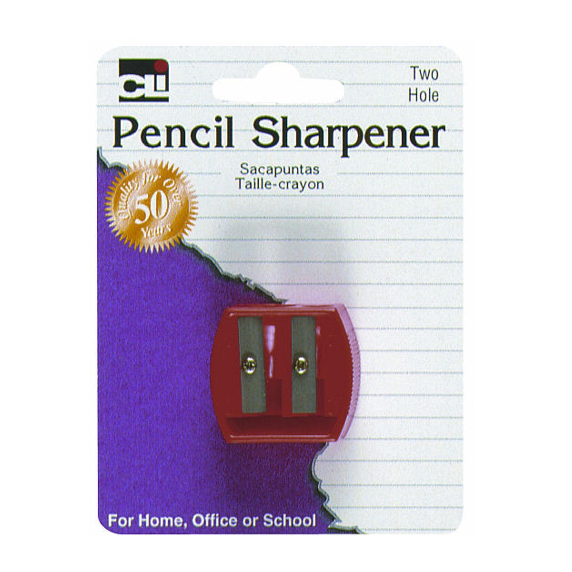 Two Hole Pencil/Crayon Sharpener, Pack of 24 - Loomini