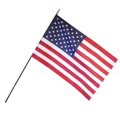 U.S. Classroom Flag with Staff, 12" x 18", Pack of 3 - Loomini