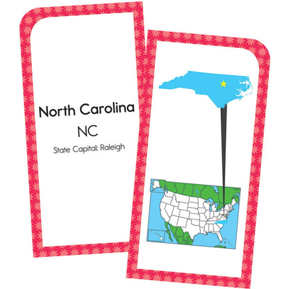 U.S. States & Capitals Flash Cards, Grade 3-5, Pack of 3 - Loomini