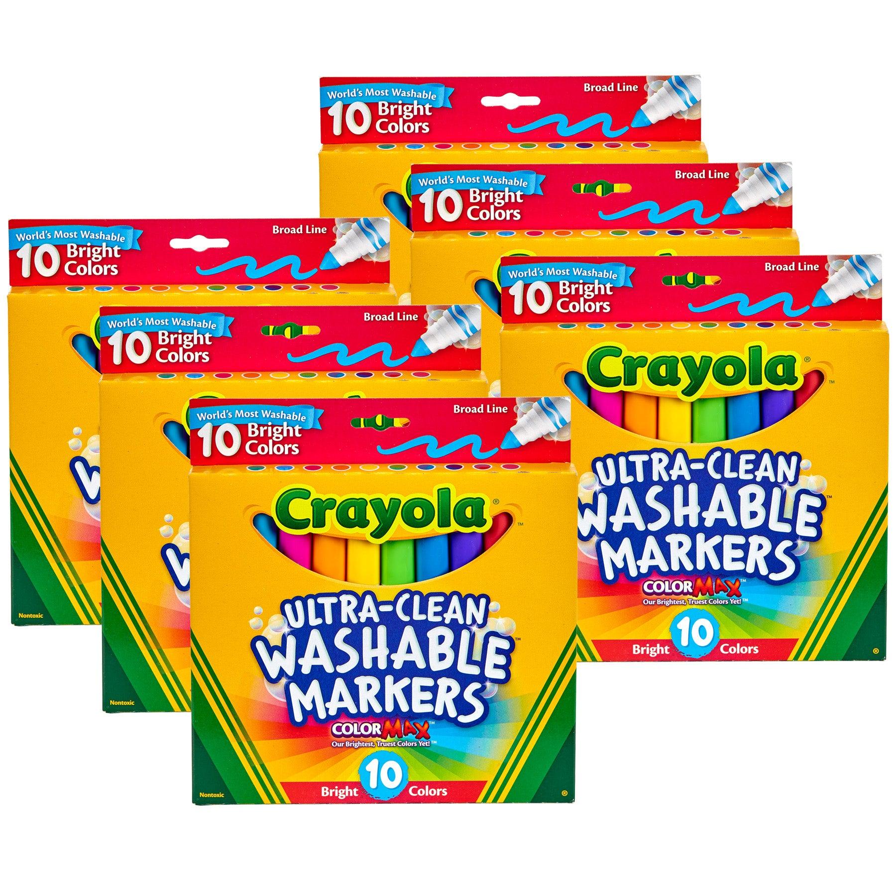 Ultra-Clean Washable Bright, Broad Line, Color Max Markers, 10 Per Pack, 6 Packs - Loomini
