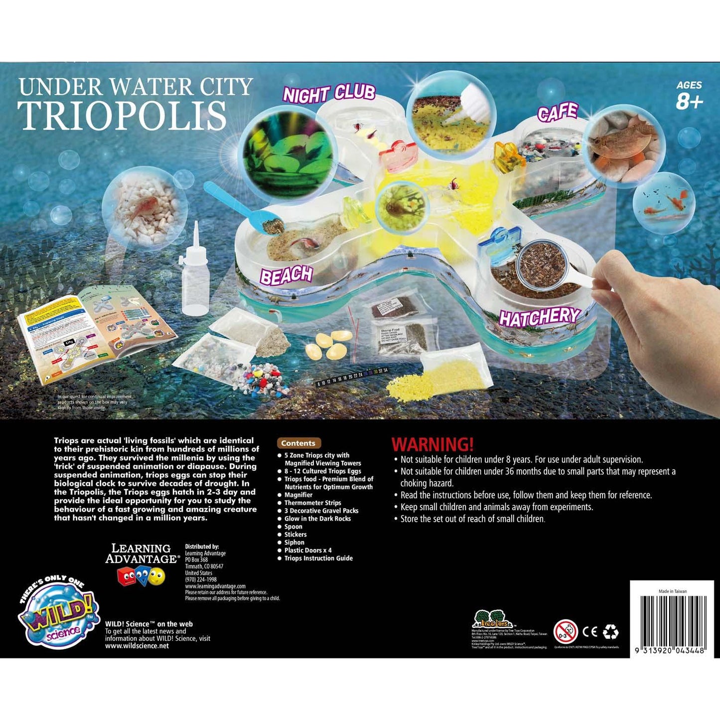 Under Water City Triopolis - Science Kit for Ages 8+ - Hatch Triassic Dinosaur Living Fossils - Eggs and Tank Included - Loomini