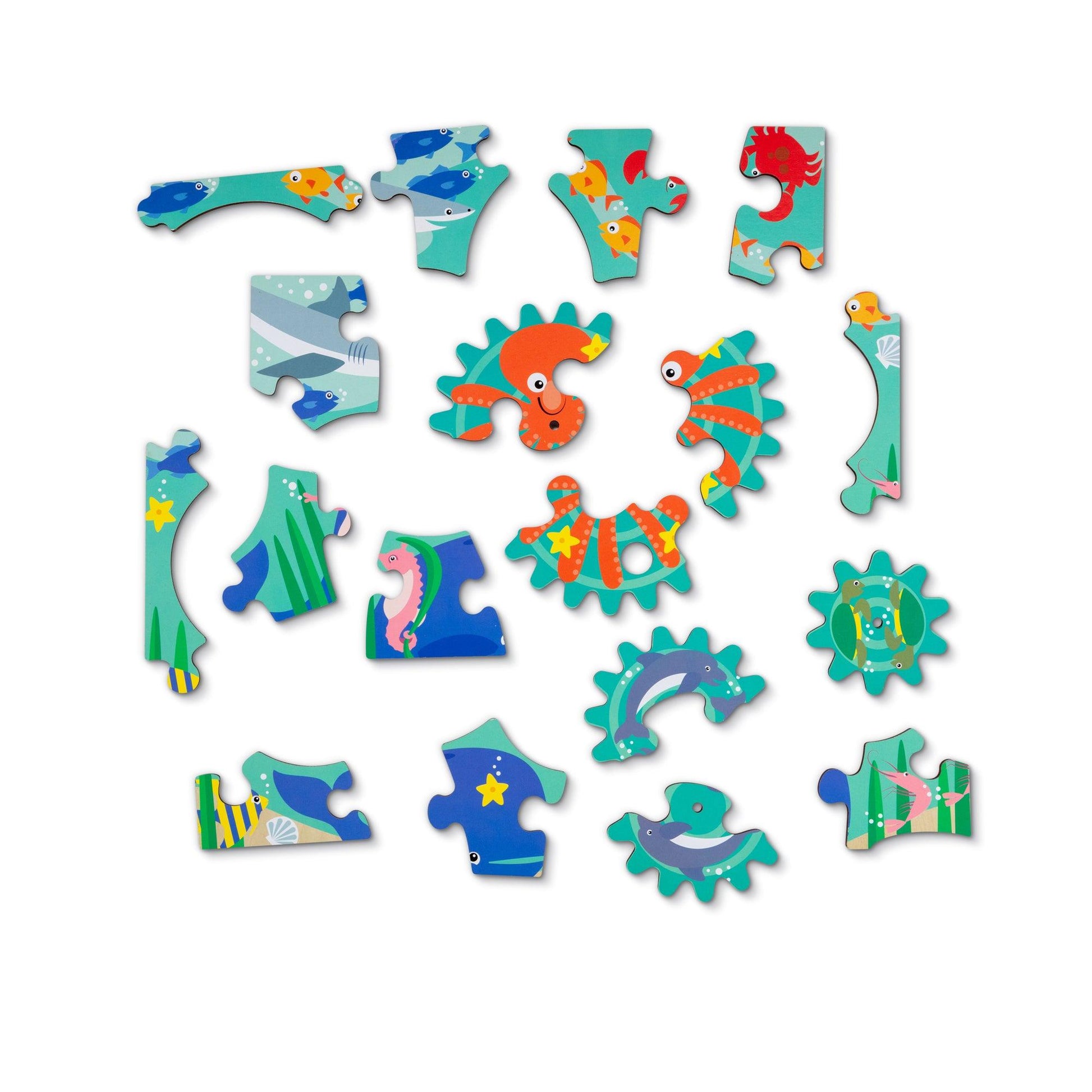 Underwater Wooden Gear Puzzle - Loomini