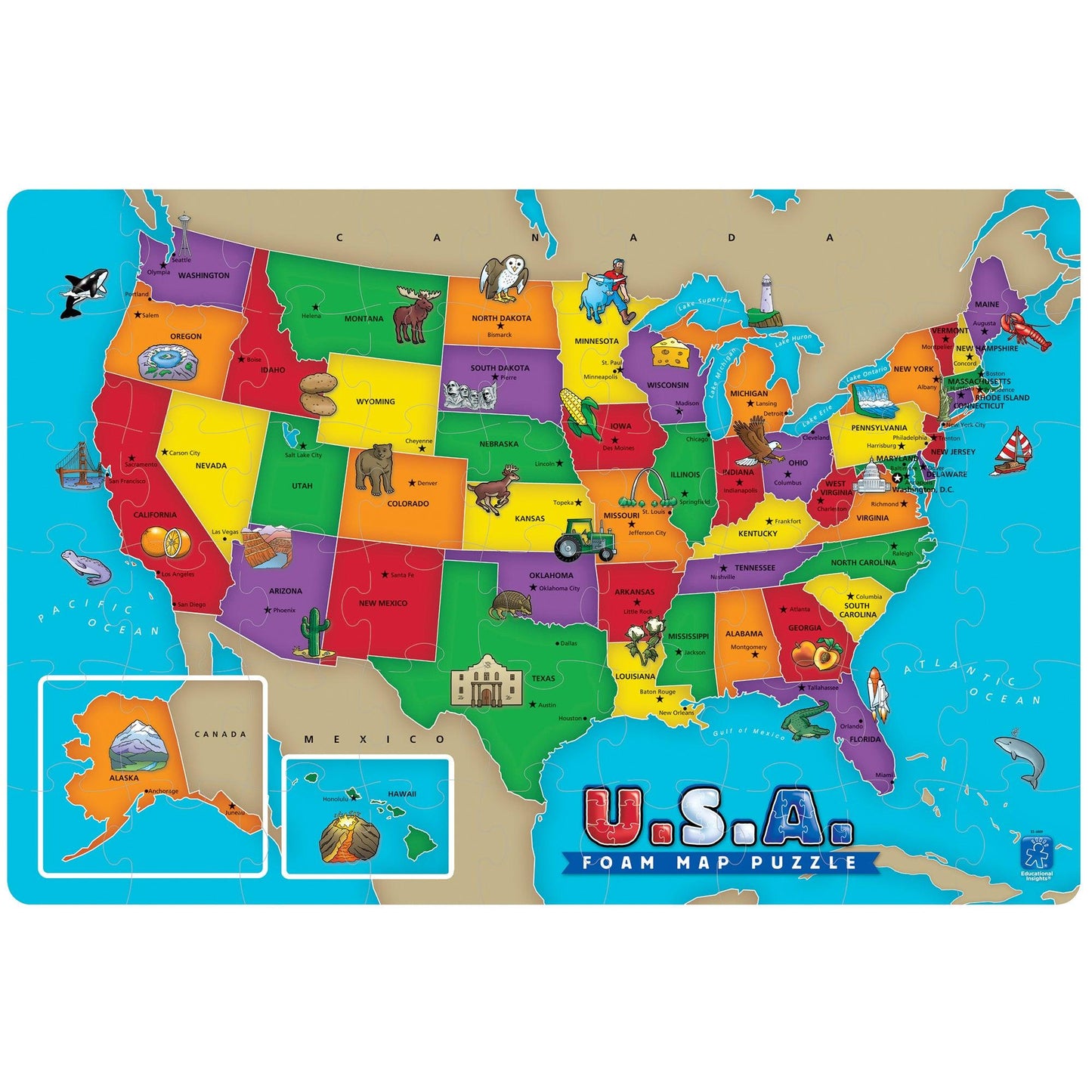 USA Foam Map Puzzle - Loomini