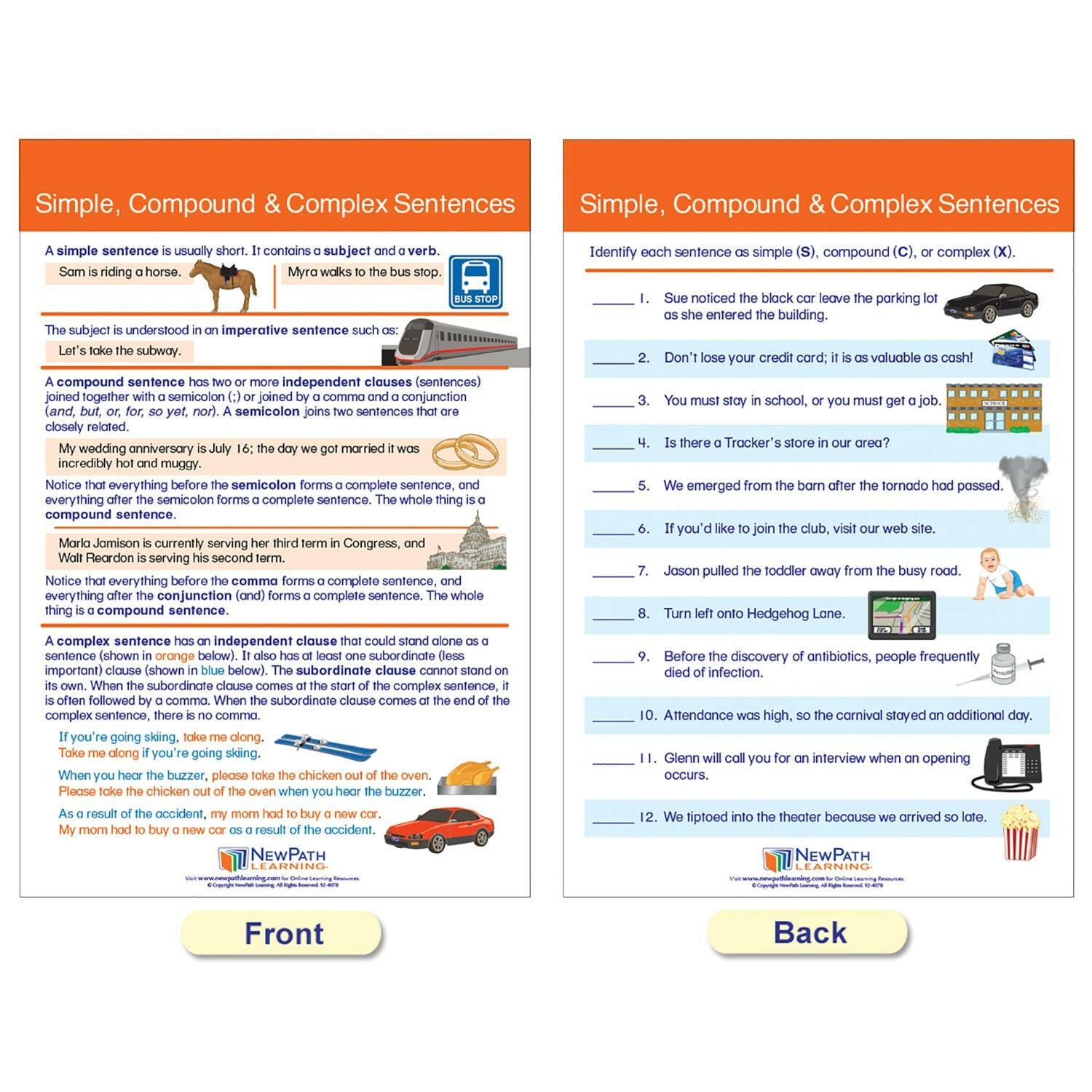 Sentence Rules Chart Usage: Sentences & Grammar Rules Bulletin Board Activity Chart Set ...