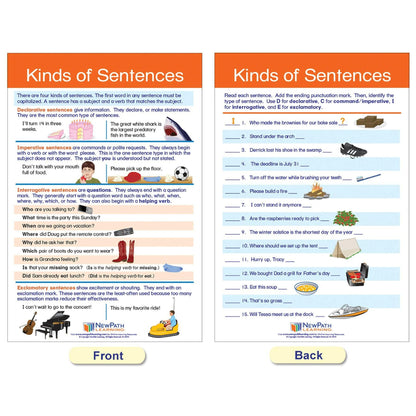 Usage: Sentences & Grammar Rules Bulletin Board Activity Chart Set - Loomini