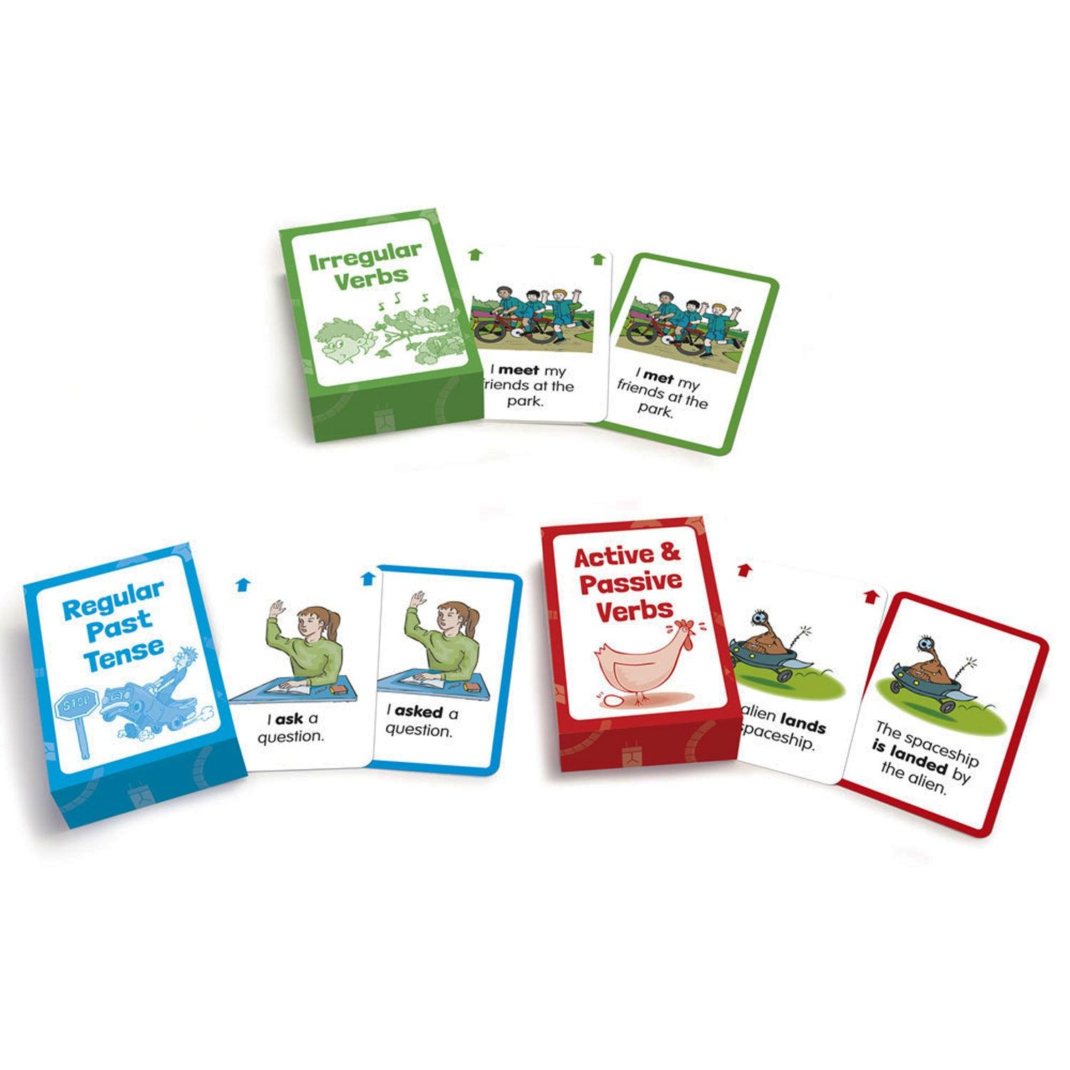 Verb Flashcards, 3 Sets Per Pack, 3 Packs - Loomini