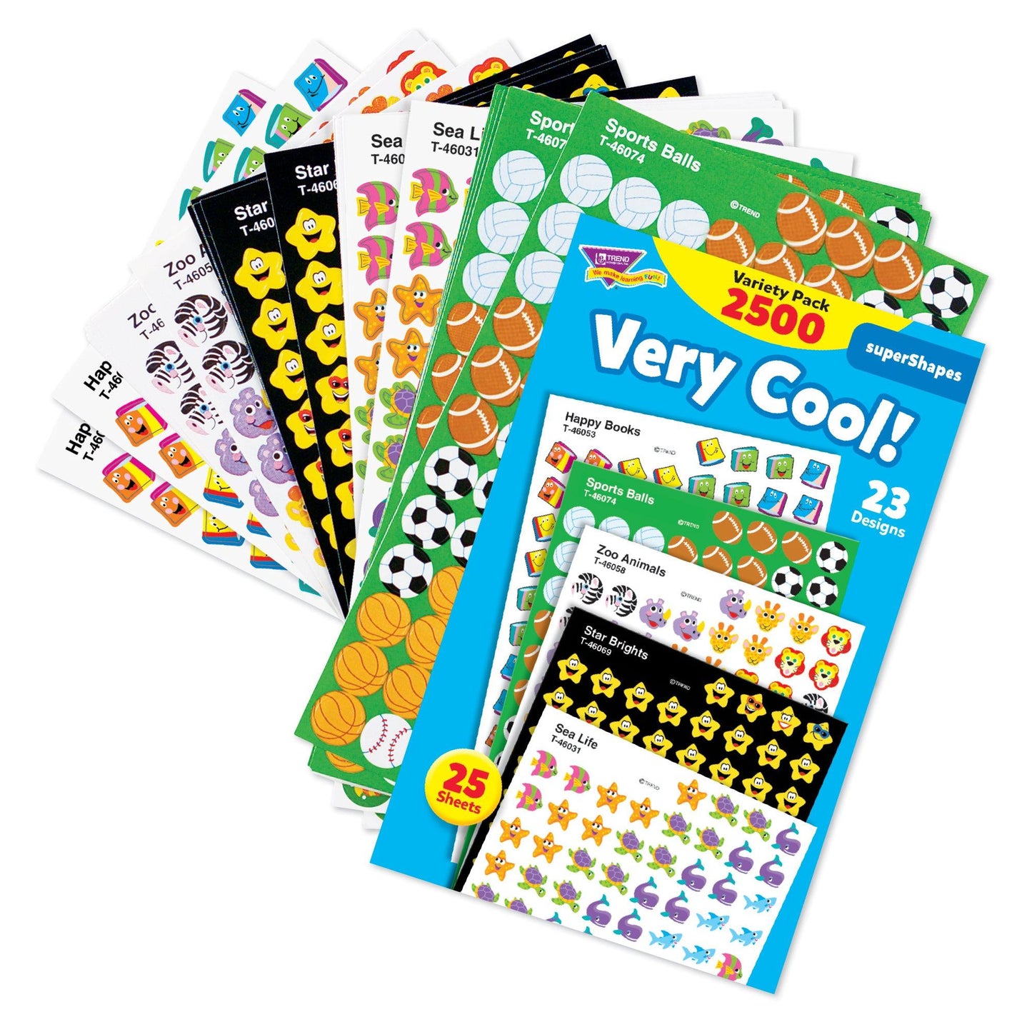 Very Cool! superShapes Stickers Variety Pack, 2500 Per Pack, 3 Packs - Loomini