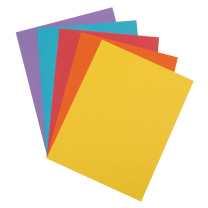 Vibrant Card Stock, 5 Assorted Colors, 8-1/2" x 11", 100 Sheets - Loomini