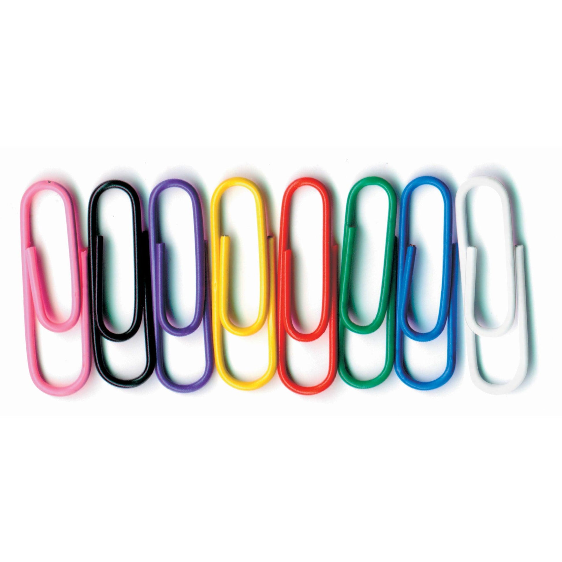 Vinyl-Coated Paper Clips, No. 1 Standard Size, 100 Per Pack, 10 Packs - Loomini