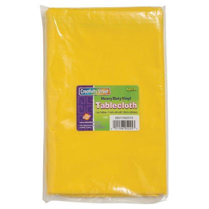 Vinyl Tablecloth, Yellow, 38" x 80", Pack of 3 - Loomini