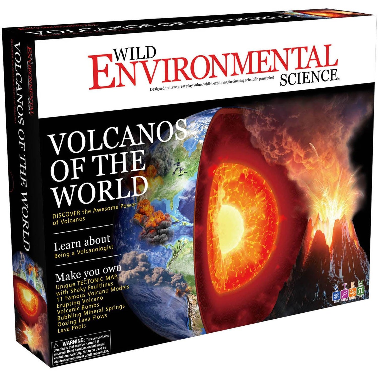 Volcanos of the World - Science Kit for Ages 8+ - Create 11 Volcanos, Mineral Pools, Lava Bombs, Tectonic Map and More - Loomini