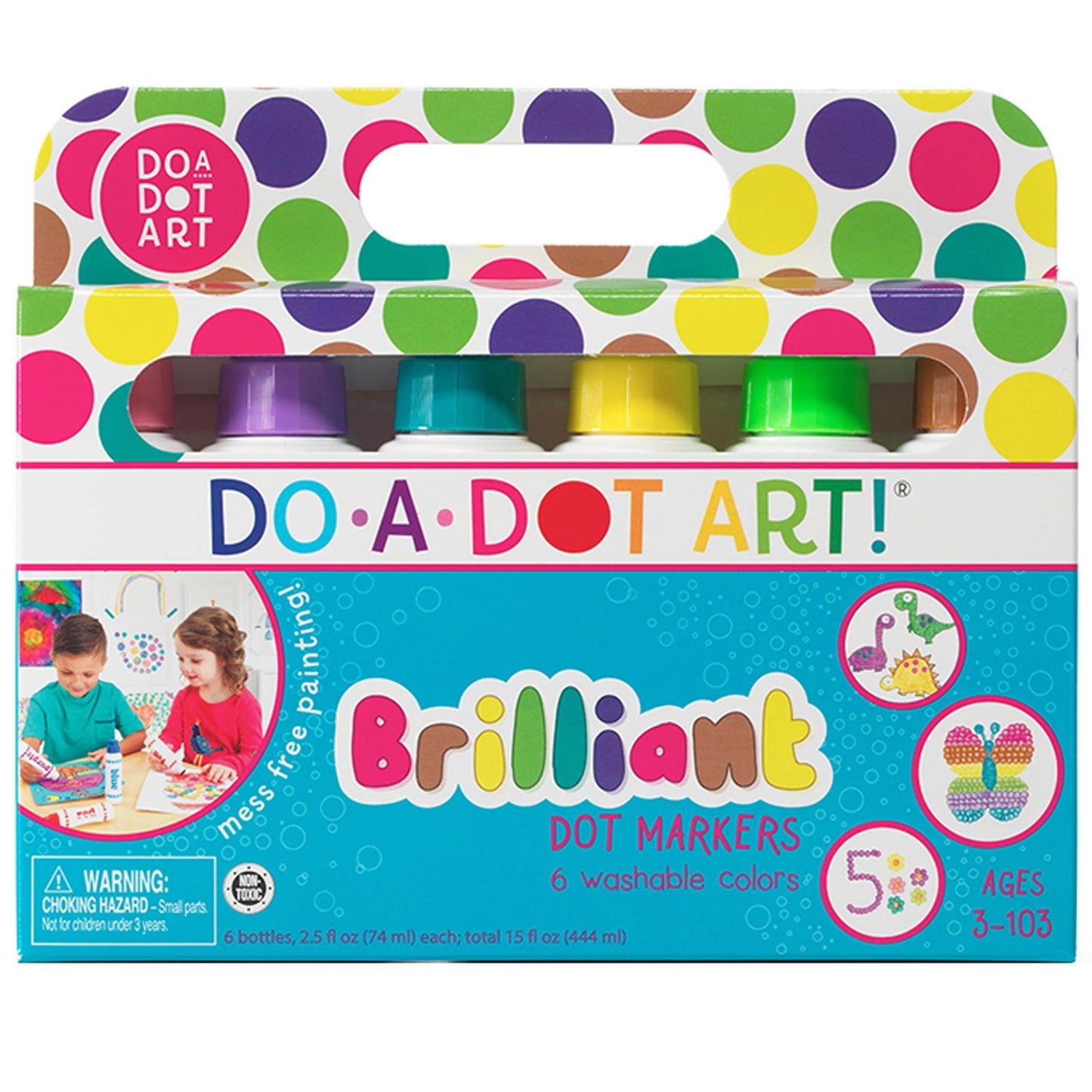 Washable Brilliant Dot Markers, 6 Colors - Loomini