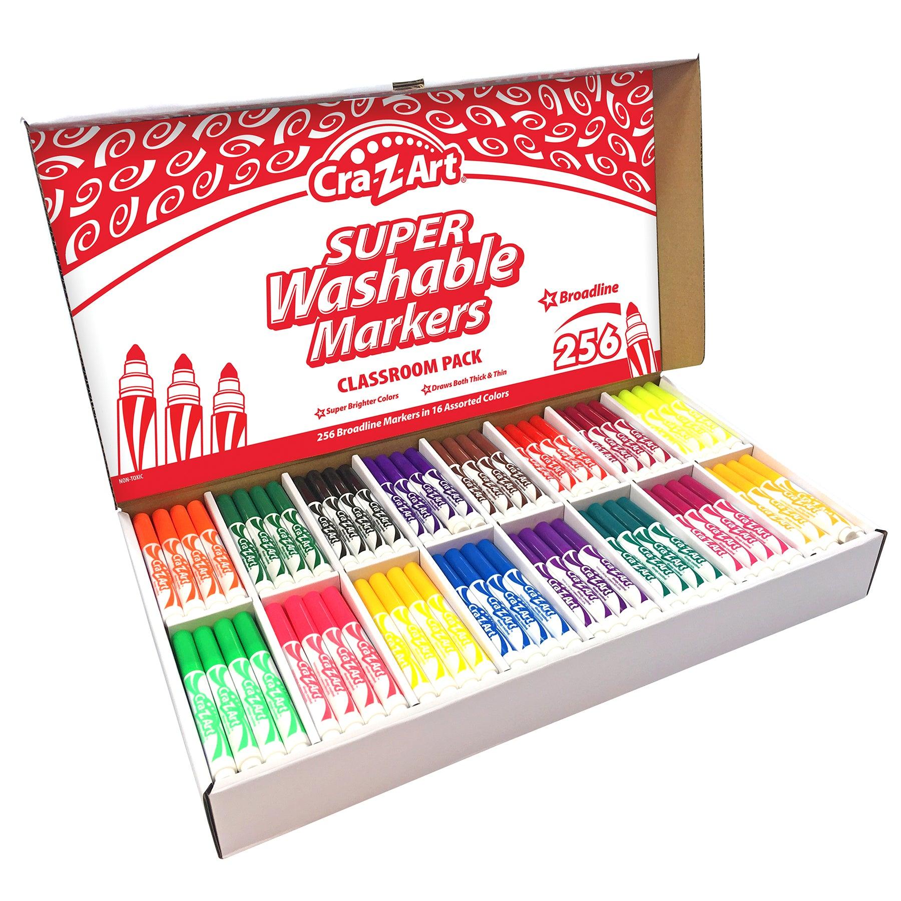 Washable Broad Line Markers Classroom Pack, 256 count - Loomini