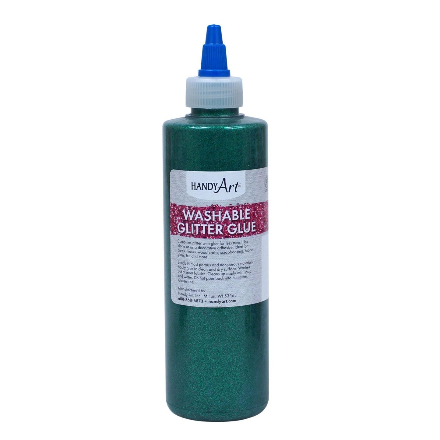 Washable Glitter Glue, 8 oz., Green, Pack of 6 - Loomini