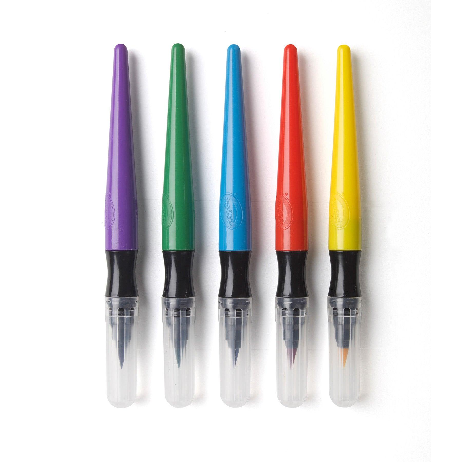 Washable No Drip Paint Brush Pens, 5 Per Pack, 6 Packs - Loomini