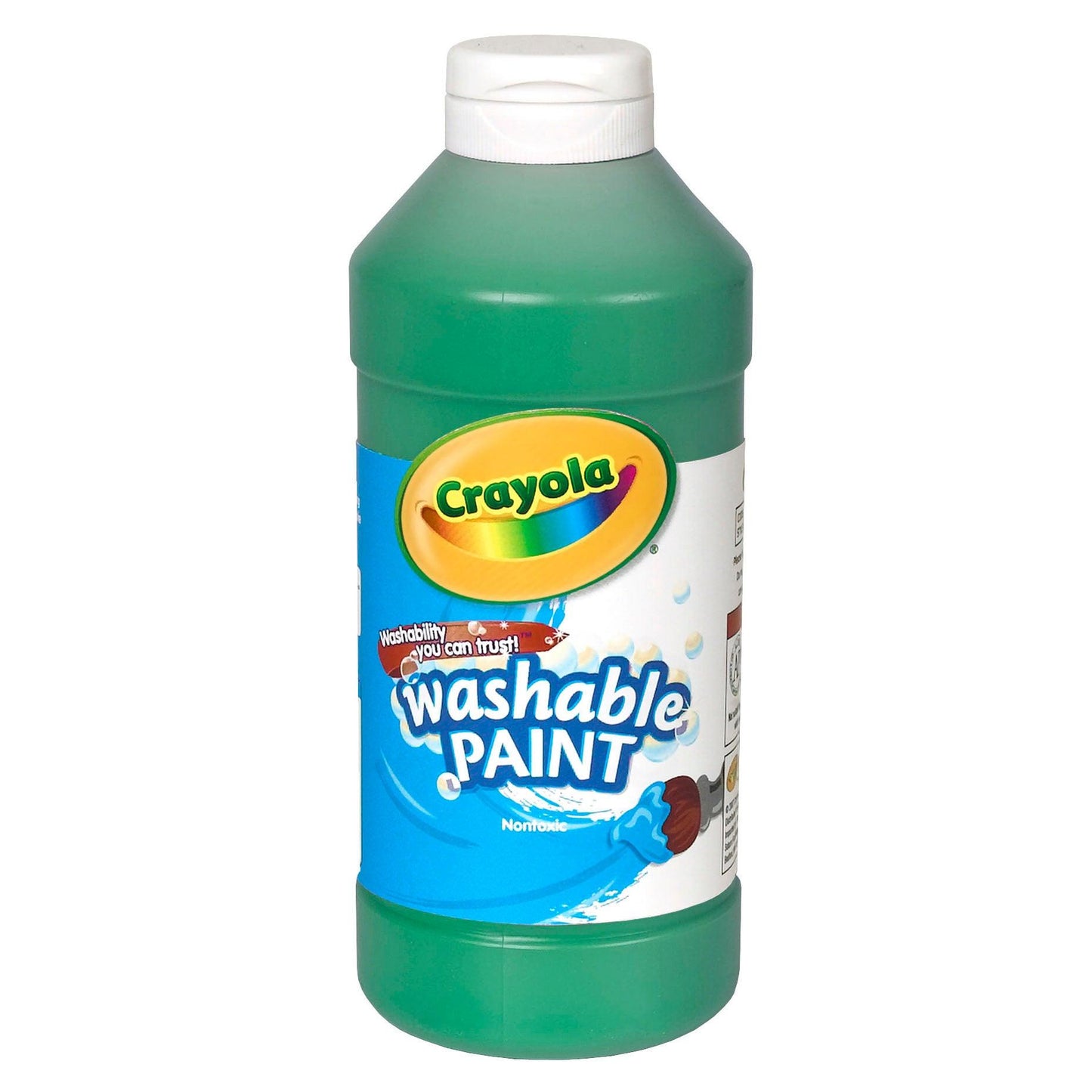 Washable Paint, Green, 16 oz. Bottles, Pack of 6 - Loomini