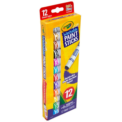 Washable Paint Sticks, 12 Per Pack, 2 Packs - Loomini
