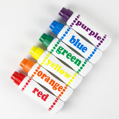 Washable Rainbow Dot Markers, 6 Colors Per Pack, 3 Packs - Loomini