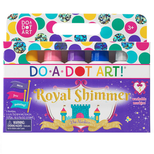 Washable Royal Shimmer Dot Markers, 5 Colors - Loomini