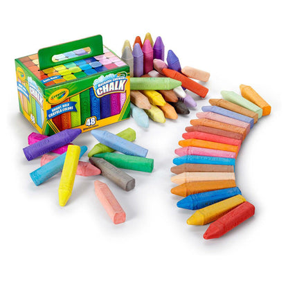 Washable Sidewalk Chalk, 48 Per Box, 4 Boxes - Loomini