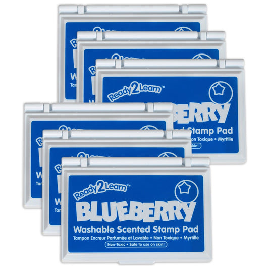 Washable Stamp Pad - Blueberry Scented, Blue - Pack of 6 - Loomini