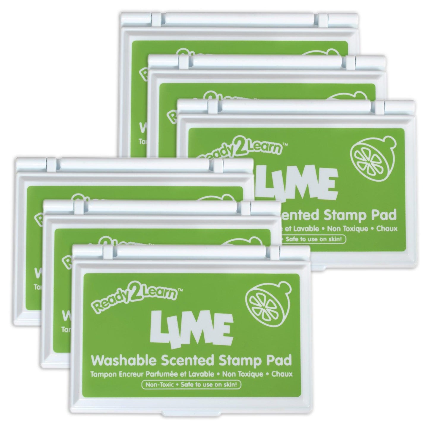 Washable Stamp Pad - Lime Scent, Green - Pack of 6 - Loomini