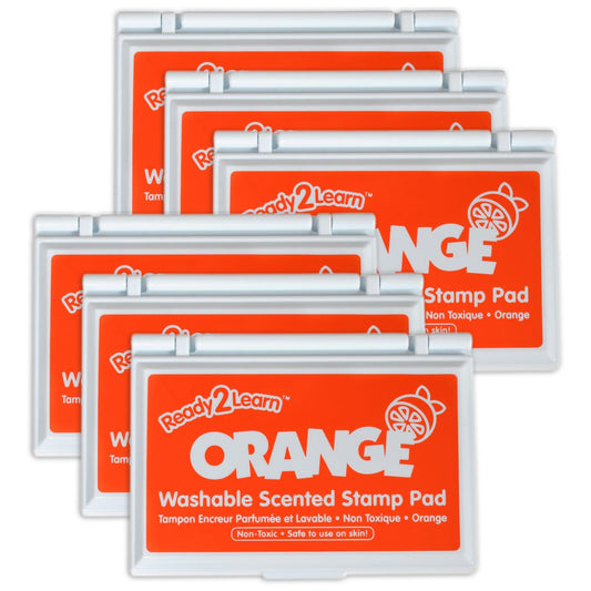 Washable Stamp Pad - Orange Scented, Orange - Pack of 6 - Loomini