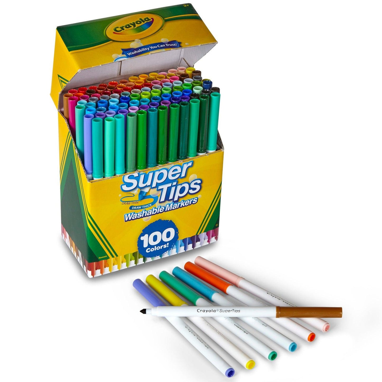 Washable Super Tips Markers, Pack of 100 - Loomini