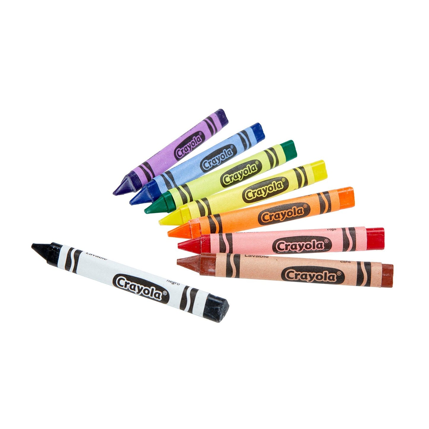 Washable Tripod Grip Crayons, 8 Per Pack, 8 Packs - Loomini