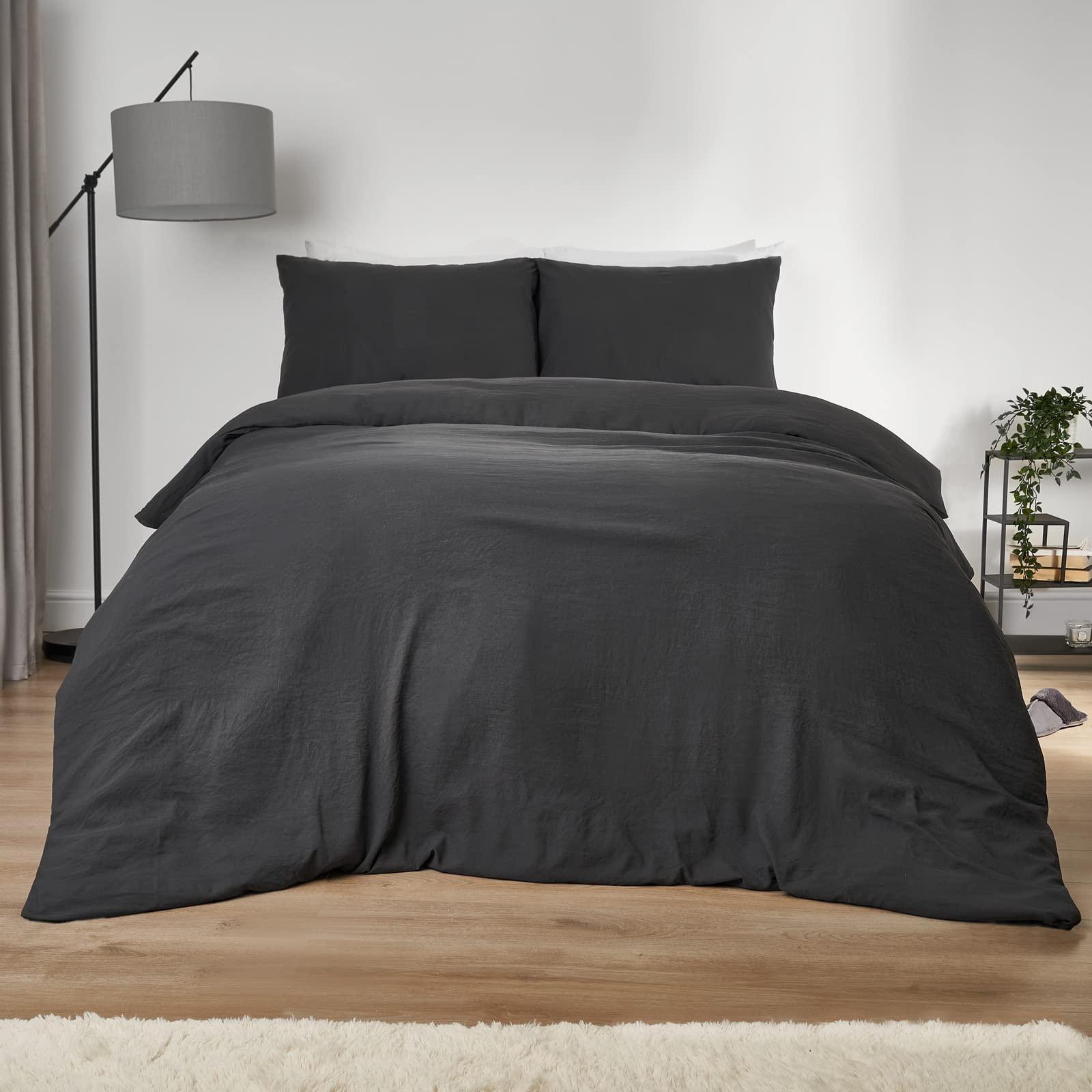 Washed Linen Duvet Cover Twin with 1 Pillow Cases Super Soft Brushed Microfiber Twin Size Duvet 68 x 90 Duvet Cover Twin 2 Piece Bedding Sets Twin Duvet Cover - Loomini