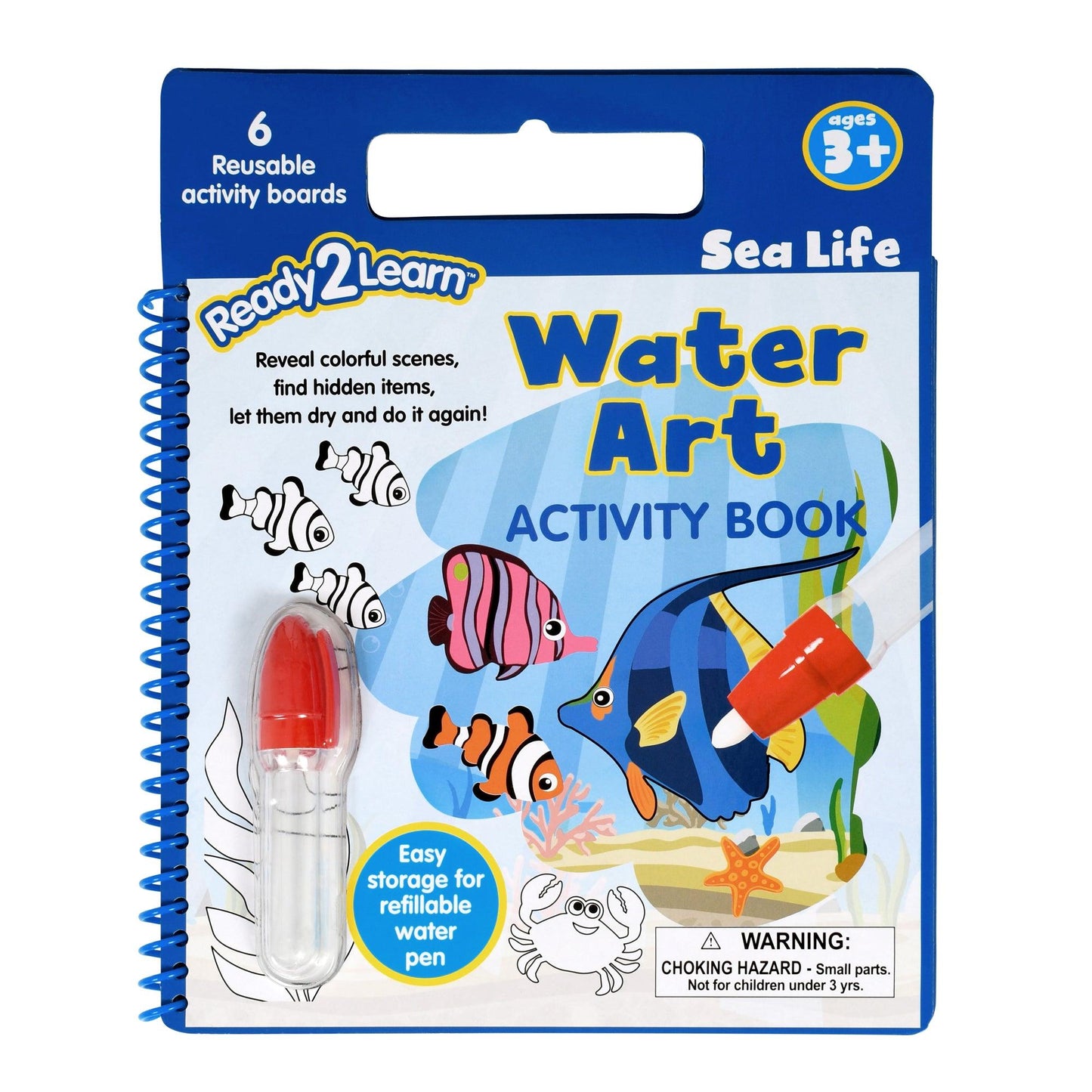 Water Art Activity Book - Sea Life, Pack of 6 - Loomini