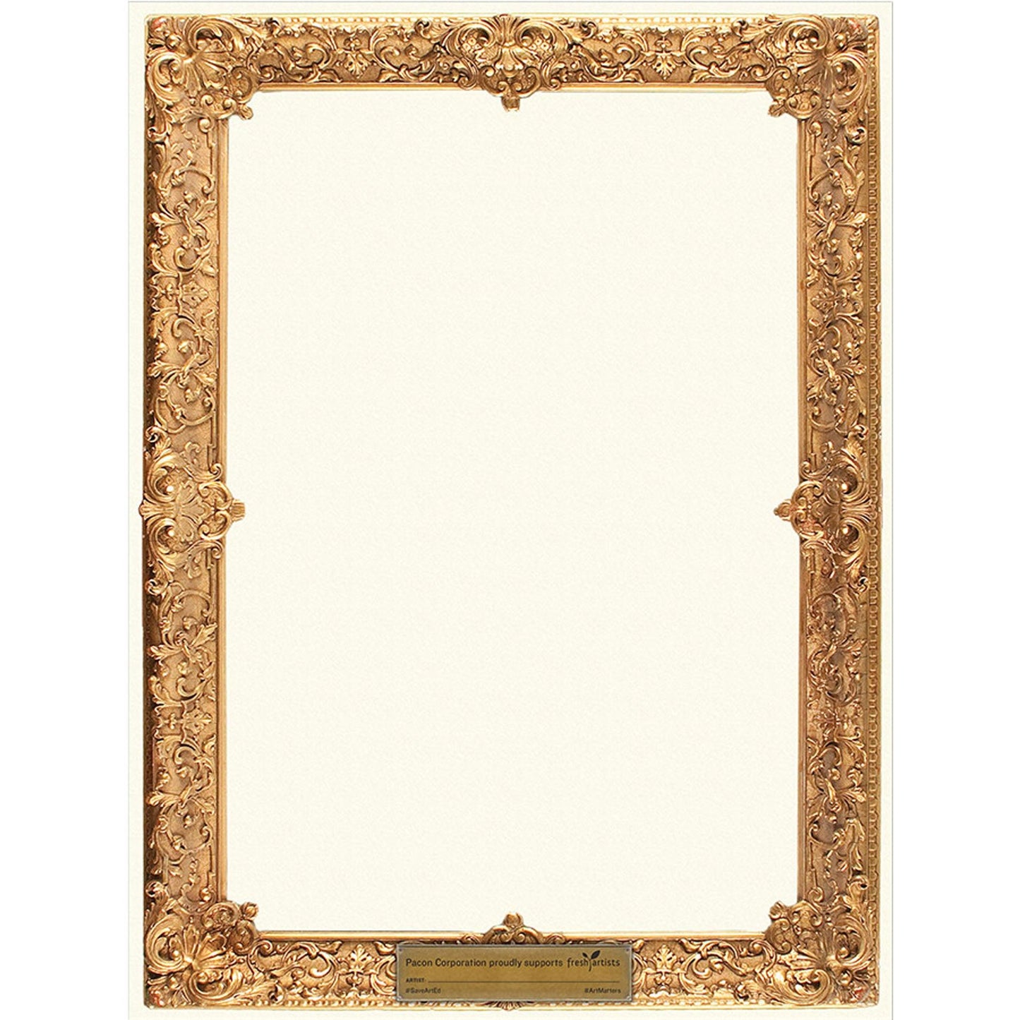 Watercolor Paper, Gold Frame, 9" x 12", 30 Sheets Per Pack, 3 Packs - Loomini