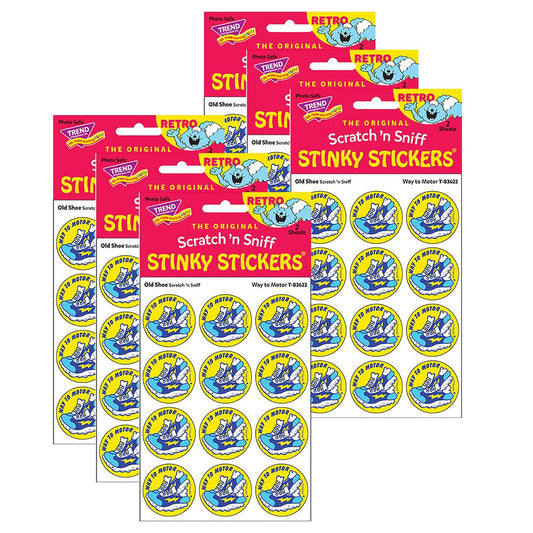 Way to Motor/Old Shoe Scented Stickers, 24 Per Pack, 6 Packs - Loomini