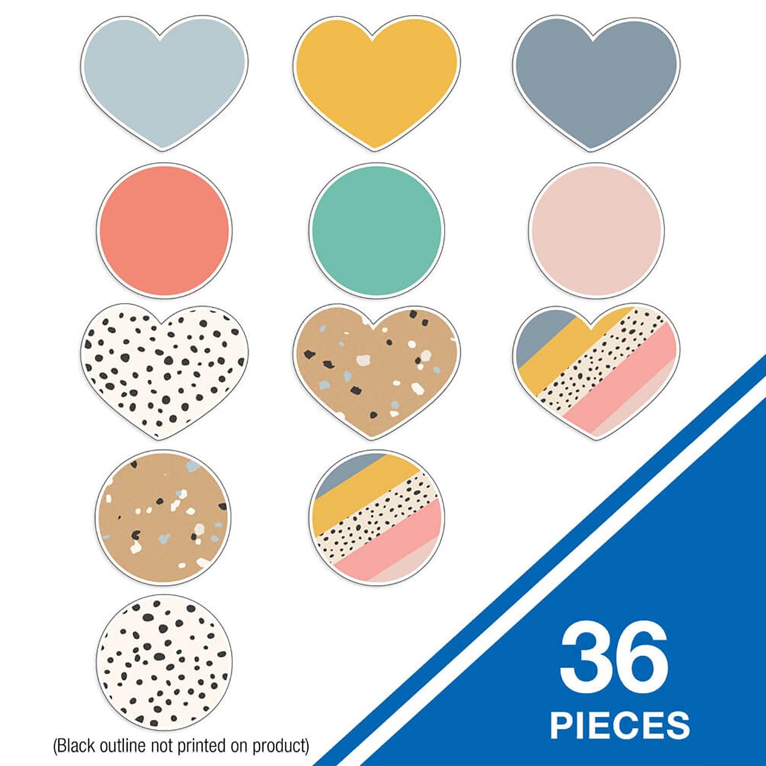 We Belong Hearts & Dots Cut-Outs, 36 Per Pack, 3 Packs - Loomini