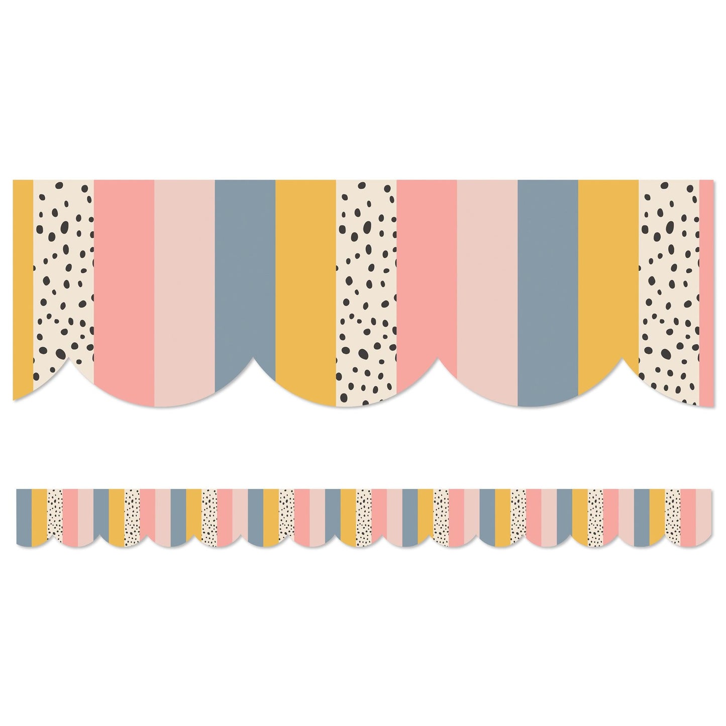 We Belong Stripes Scalloped Borders Per Pack, 39 Feet Per Pack, 6 Packs - Loomini