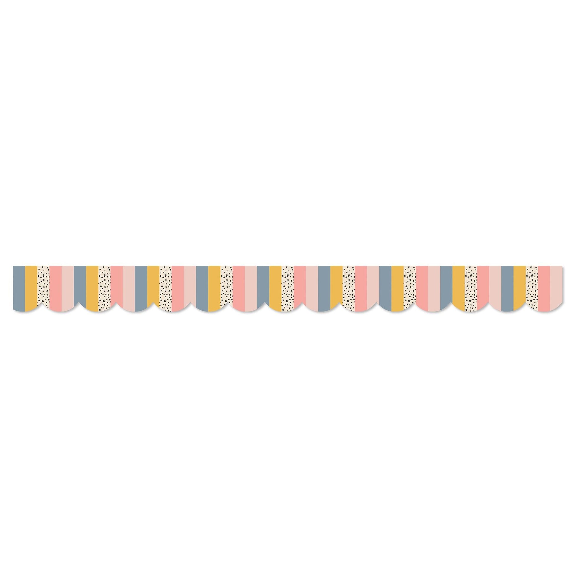 We Belong Stripes Scalloped Borders Per Pack, 39 Feet Per Pack, 6 Packs - Loomini