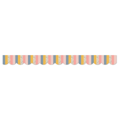 We Belong Stripes Scalloped Borders Per Pack, 39 Feet Per Pack, 6 Packs - Loomini