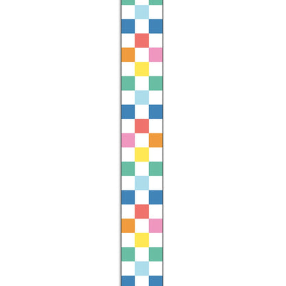 We Stick Together Checkered Rainbow Straight Bulletin Board Borders, 36 Feet Per Pack, 6 Packs - Loomini