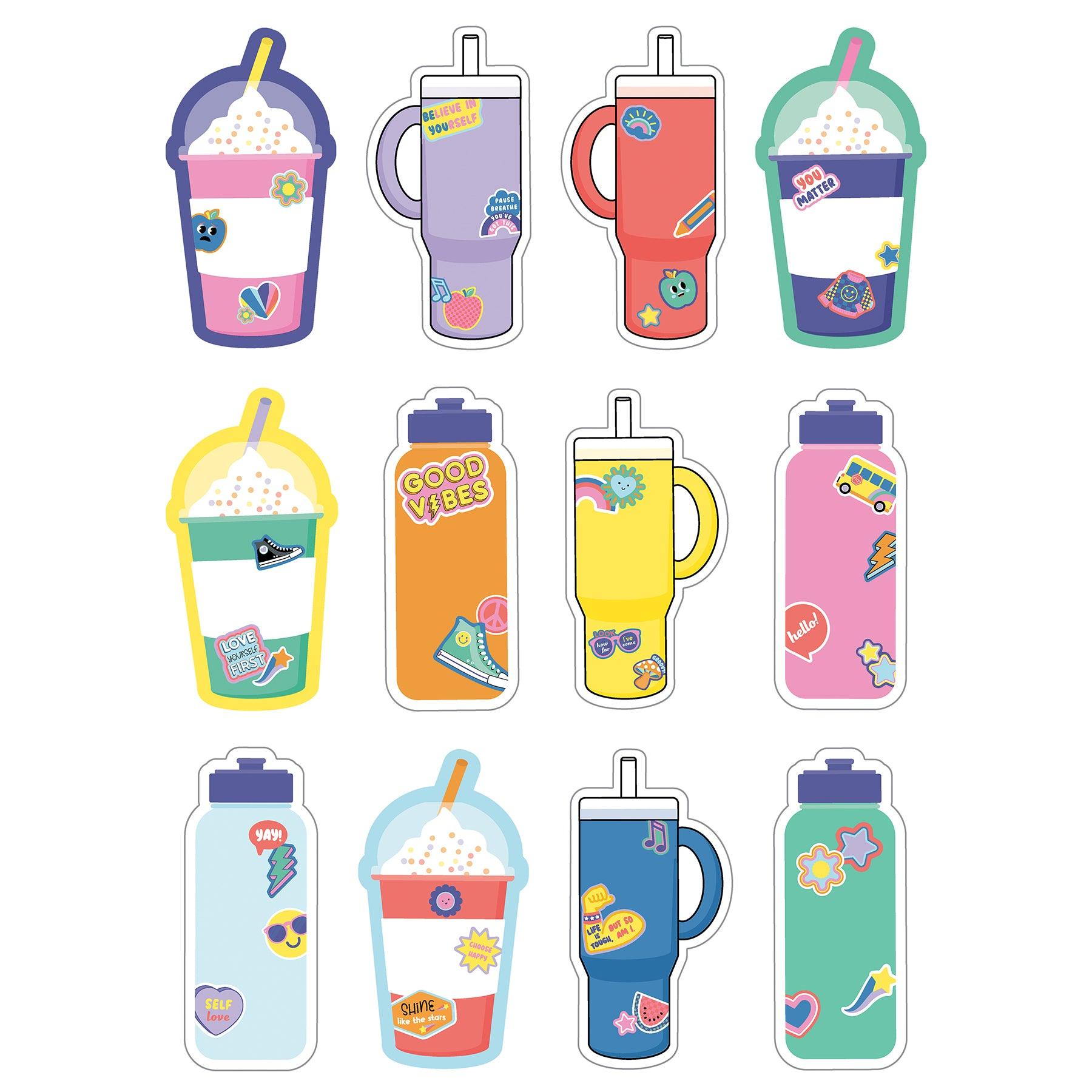 We Stick Together Cups & Water Bottles Cut-Outs, 36 Per Pack, 3 Packs - Loomini