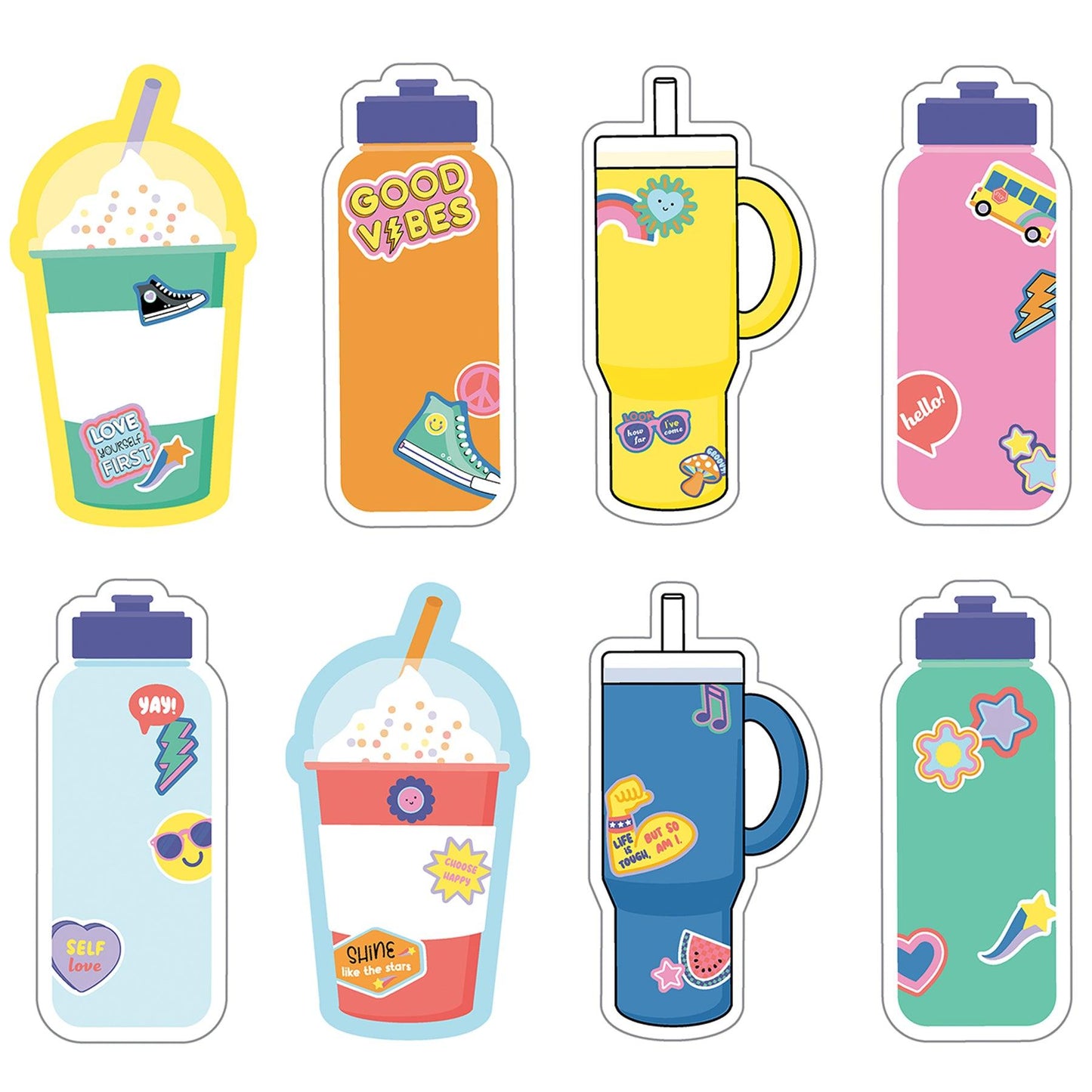 We Stick Together Cups & Water Bottles Cut-Outs, 36 Per Pack, 3 Packs - Loomini