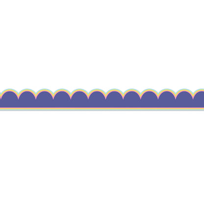 We Stick Together Pop of Purple Scalloped Bulletin Board Borders, 39 Feet Per Pack, 6 Packs - Loomini